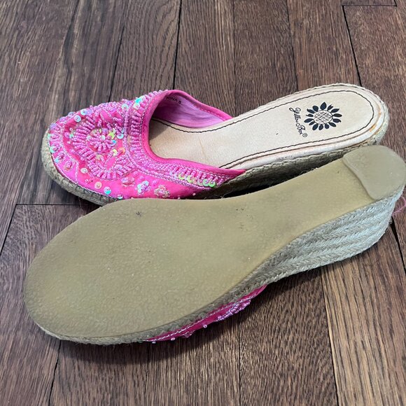 Yellow Box Fuchsia Beaded Espadrilles - Picture 4 of 4